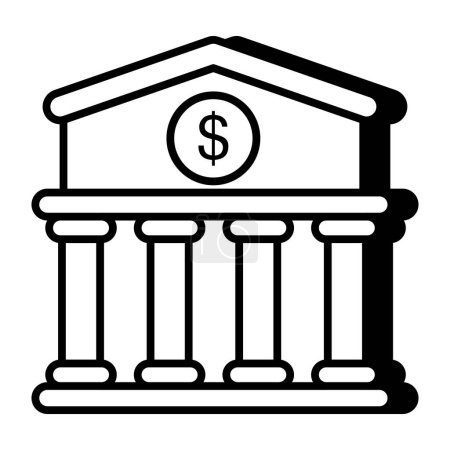 Photo for A flat design icon of bank building - Royalty Free Image