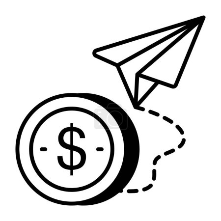 Téléchargez les illustrations : Une icône de téléchargement premium de message financier - en licence libre de droit