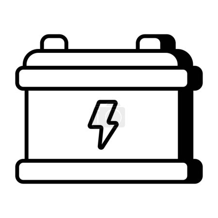 Téléchargez les photos : Car battery icon in flat design - en image libre de droit