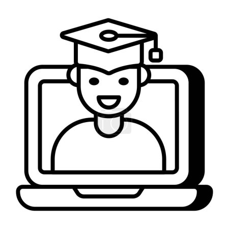 Illustration for Modern design icon of online graduate - Royalty Free Image