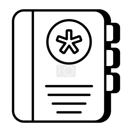 Illustration for Medical book icon in flat design - Royalty Free Image
