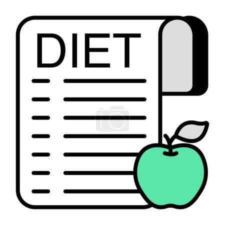Photo for Conceptual flat design icon of diet chart - Royalty Free Image