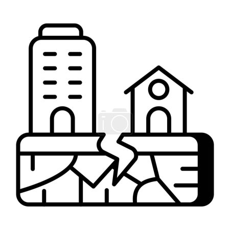 Illustration for An icon of earthquake isolated on white background - Royalty Free Image