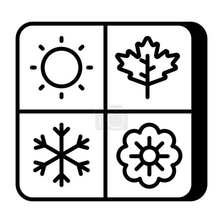 Téléchargez les photos : Une icône de design plat des saisons - en image libre de droit