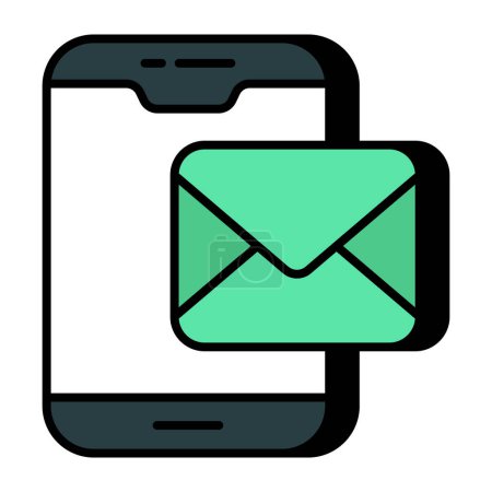 Téléchargez les photos : Icône conceptuelle design plat courrier mobile - en image libre de droit