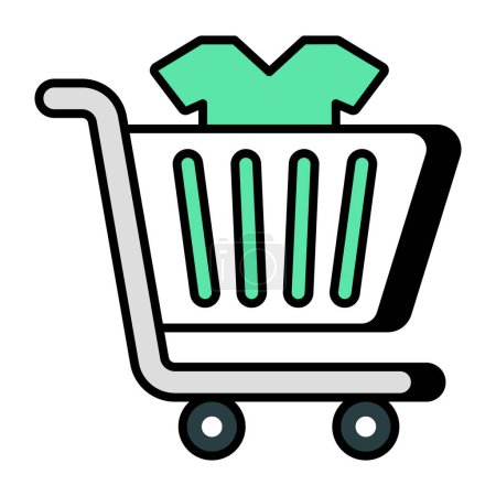Illustration for Shopping cart icon, editable vector - Royalty Free Image