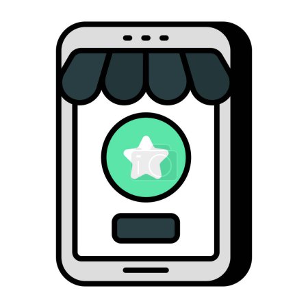 Ilustración de Un icono de diseño creativo de la tienda móvil - Imagen libre de derechos