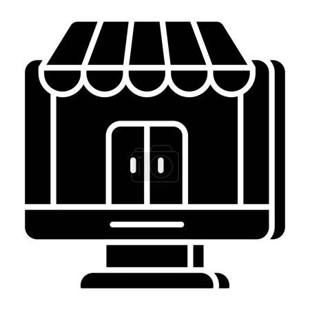 Ilustración de Icono de diseño único de la tienda online - Imagen libre de derechos