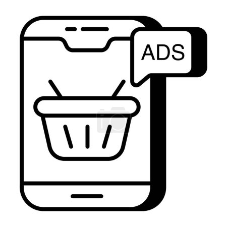 Téléchargez les photos : Une icône de design plat de l'épicerie mobile - en image libre de droit