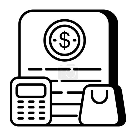 Illustration for A unique design icon of shopping calculation - Royalty Free Image