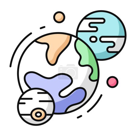 Illustration for Modern design icon of solar system, planets vector - Royalty Free Image