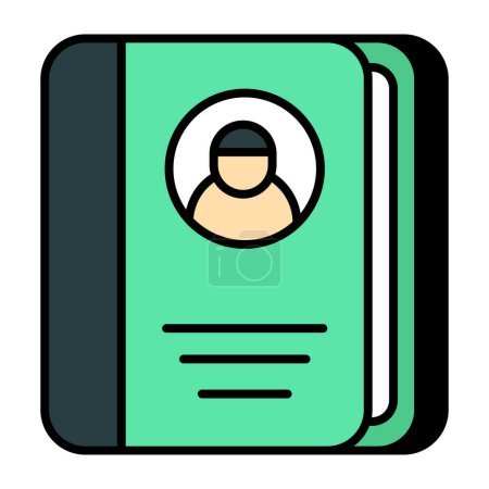 Illustration for Premium download icon of contact book - Royalty Free Image