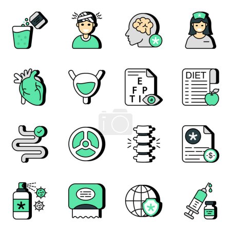 Illustration for Set of medical vector art designed in different angles. Easy to edit graphic resources and of course readily available to download. Stay safe! - Royalty Free Image