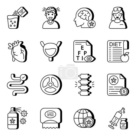 Illustration for Set of medical vector art designed in different angles. Easy to edit graphic resources and of course readily available to download. Stay safe! - Royalty Free Image