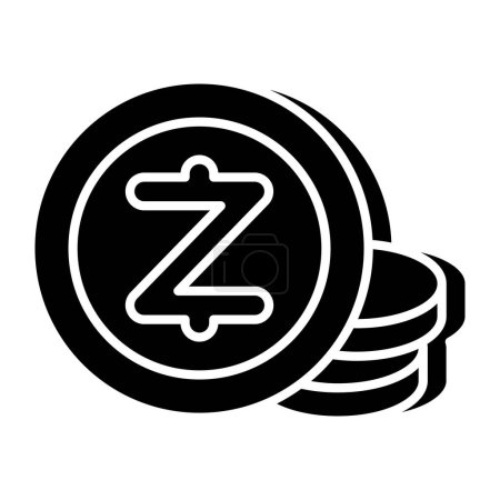 Téléchargez les illustrations : Une icône design unique de la monnaie zec - en licence libre de droit