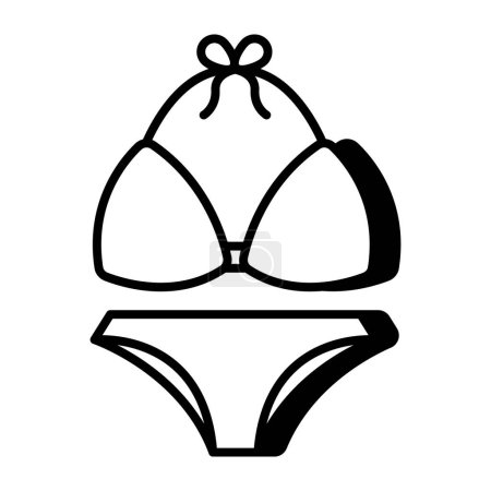 Ilustración de Sostén con pentie, icono de la ropa interior de las señoras - Imagen libre de derechos