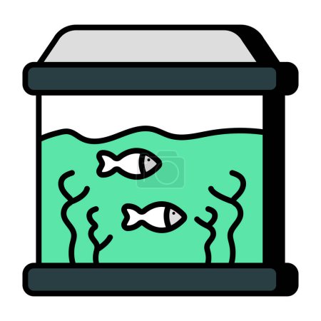 Illustration for A beautiful design icon of aquarium - Royalty Free Image