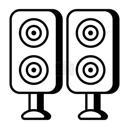 Téléchargez les photos : Icône de design moderne des haut-parleurs sonores - en image libre de droit