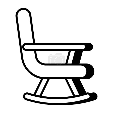 Illustration for Premium download icon of rocking chair - Royalty Free Image