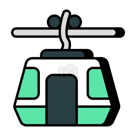 Illustration for A unique design icon of cable car - Royalty Free Image