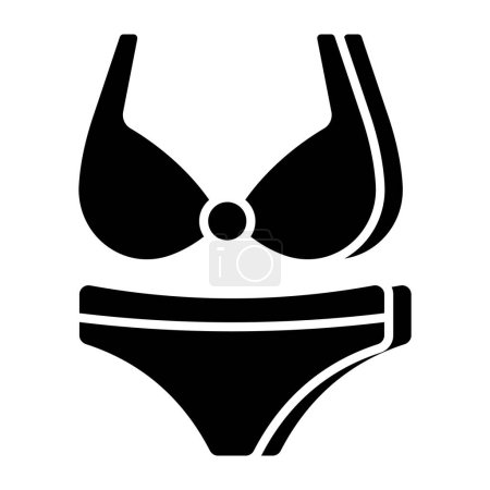 Illustration for Bra with pentie, icon of ladies undergarments - Royalty Free Image