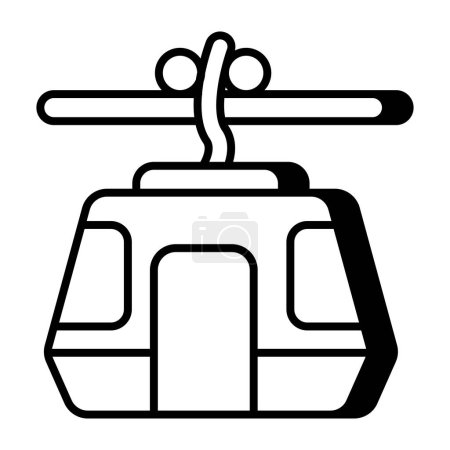 Illustration for A unique design icon of cable car - Royalty Free Image