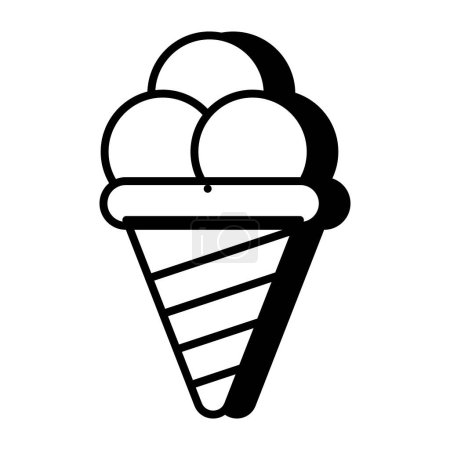 Téléchargez les photos : Icône de cône de crème glacée, vecteur modifiable - en image libre de droit