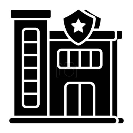 Illustration for An editable design icon of police station - Royalty Free Image
