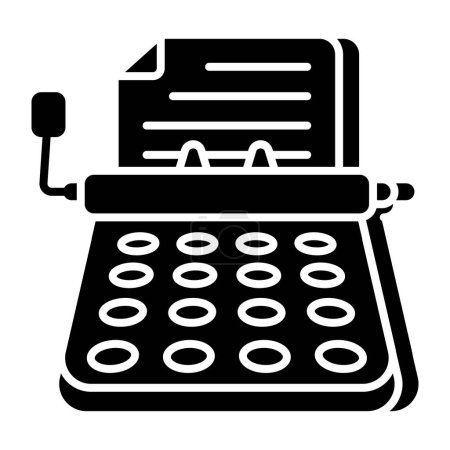 Illustration for A colored design icon of typewriter - Royalty Free Image