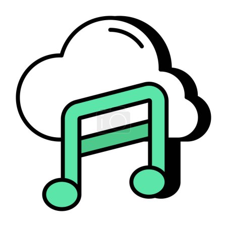 Téléchargez les illustrations : An icon design of cloud music - en licence libre de droit