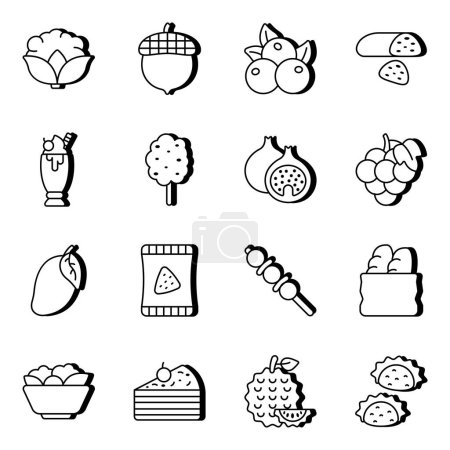 Ilustración de Pack of Junk Meal vector Icons - Imagen libre de derechos