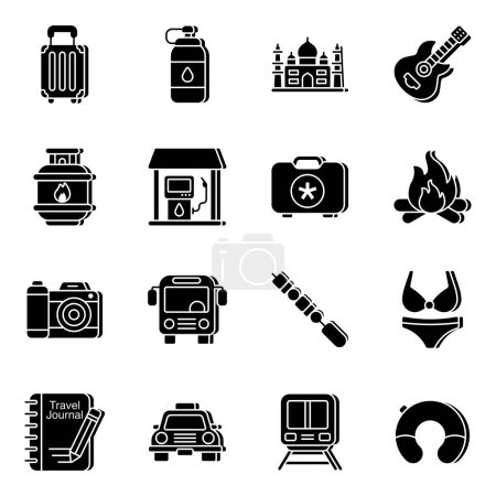 Ilustración de Pack de iconos sólidos Journey - Imagen libre de derechos