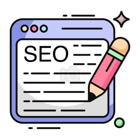 Photo for Trendy design icon of seo writing - Royalty Free Image