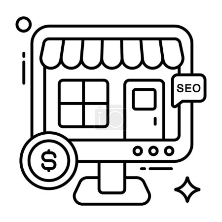 Ilustración de Un icono de diseño moderno de la tienda online - Imagen libre de derechos