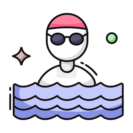 Illustration for Premium download icon of swimmer - Royalty Free Image