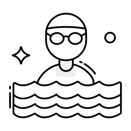 Ilustración de Premium icono de descarga de nadador - Imagen libre de derechos