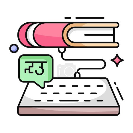 Illustration for A unique design icon of book typing - Royalty Free Image