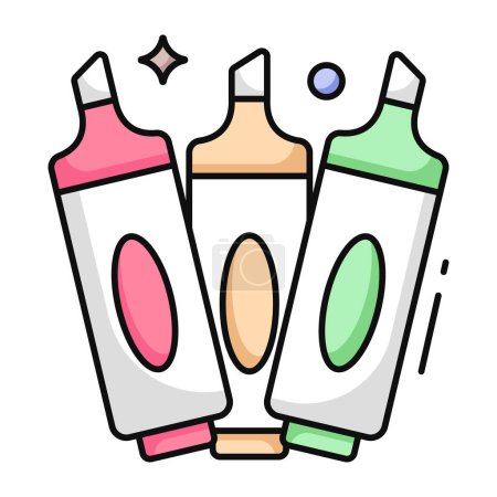Illustration for Premium design icon of highlighters - Royalty Free Image