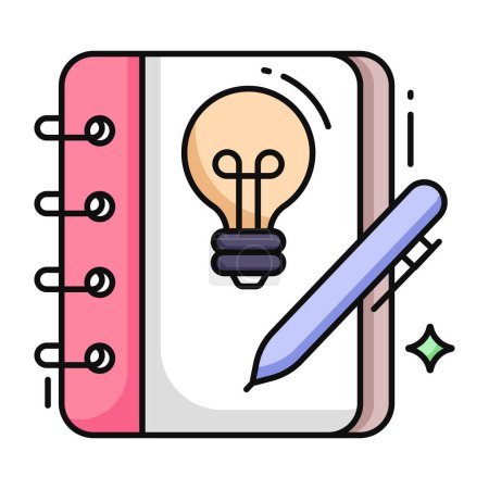 Illustration for Conceptual flat design icon of notebook - Royalty Free Image