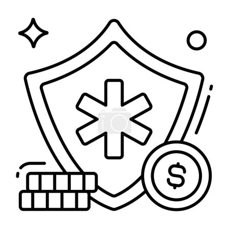 Téléchargez les photos : Une icône de design plat de l'assurance médicale - en image libre de droit