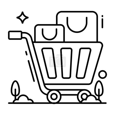 Illustration for Shopping cart icon, editable vector - Royalty Free Image