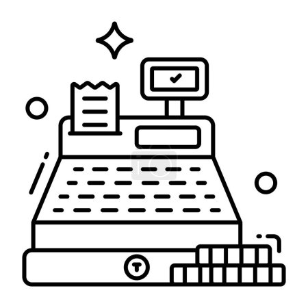 Téléchargez les illustrations : Une icône de téléchargement premium de caisse enregistreuse - en licence libre de droit