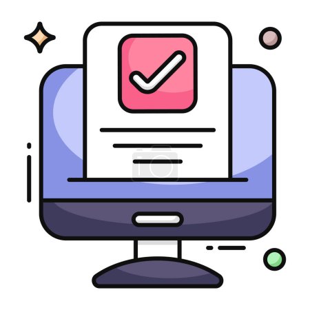Illustration for Conceptual flat design icon of online vote - Royalty Free Image