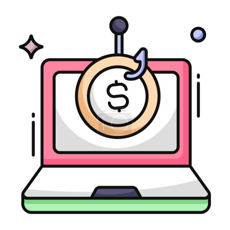 Ilustración de Modern design icon of financial phishing - Imagen libre de derechos