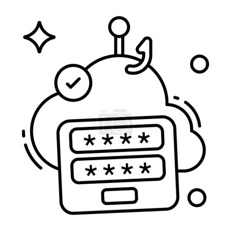 Ilustración de Un icono de diseño editable de phishing por contraseña - Imagen libre de derechos