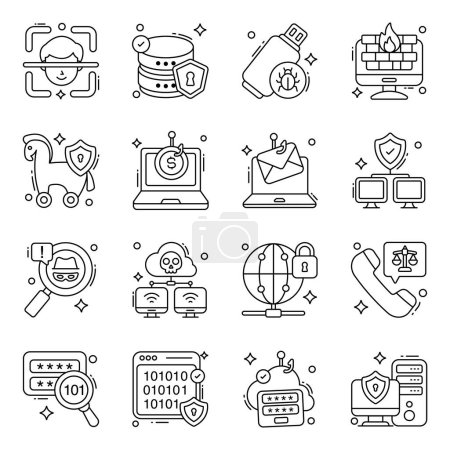 Ilustración de Pack de Iconos Línea de Protección - Imagen libre de derechos