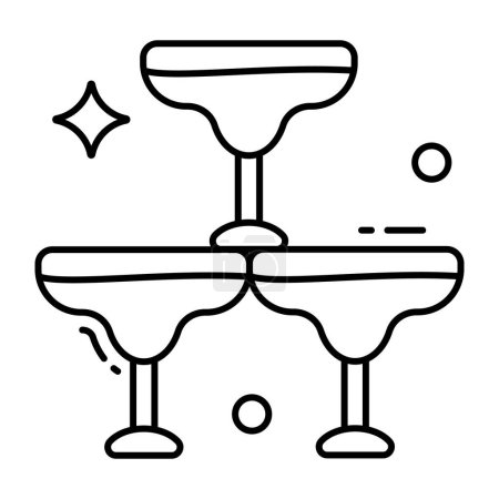 Téléchargez les illustrations : Icône design tendance des verres à jus - en licence libre de droit