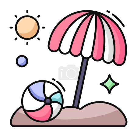 Illustration for Editable design icon of beach - Royalty Free Image