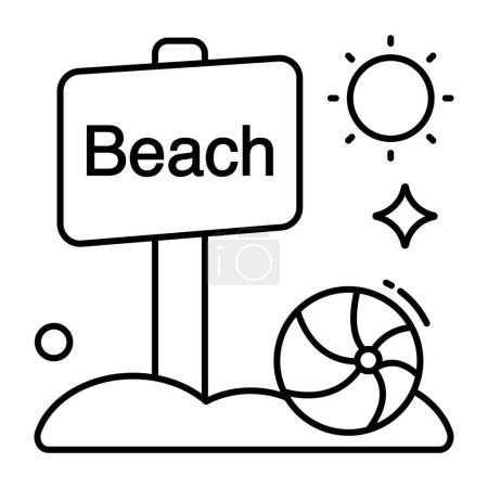 Illustration for Editable design icon of beach board - Royalty Free Image