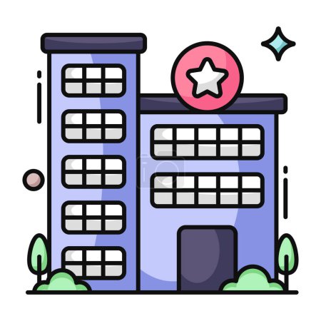 Illustration for An editable design icon of police station - Royalty Free Image